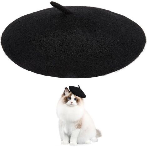 Gorro boina para gato，diadema de lana para mascota，gorro de artista francés，tocado para perro pequeño，accesorio para el cabello para fiesta (1/3)