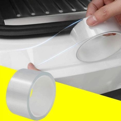 (7cm3M)Protecteur de pare-chocs,Protection Seuil Porte de Voiture,Protecteurs de Jante - Transparent Bande de Garde Voitures en Caoutchouc (1/4)