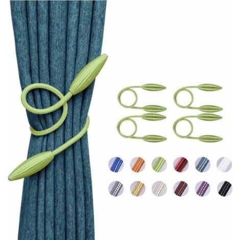Lot de 4 embrasses de rideaux torsades cratives dcoratives de style europen pour fentre de maison et de bureau Vert