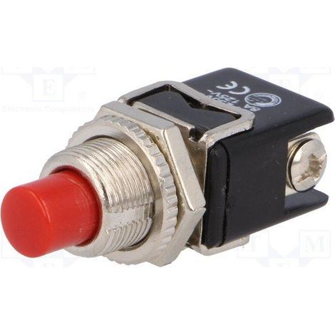 Bouton poussoir 1 Off-(on) 4a/250vac Bouton rouge avec écrou Ps13brd