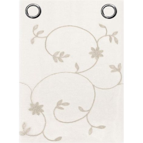 Tende Finestre Porta Interno Coppia 2 Pz Semitrasparente Fiori Tortora - 140x280 cm