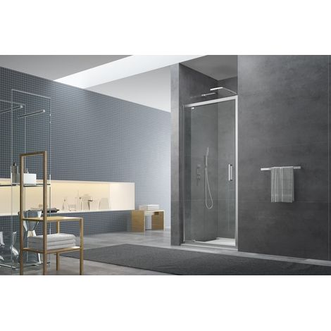 Swiss Aqua Technologies Puerta de ducha 100x195 cm, Easyclean cristal transparente (SIKOTEXP100CRT)