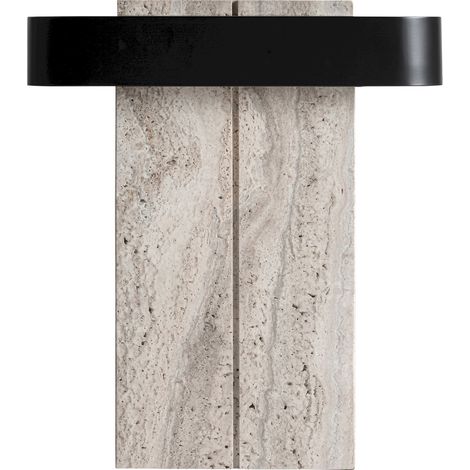 Lampe à poser contemporaine en marbre - ivoire et noir (1/4)