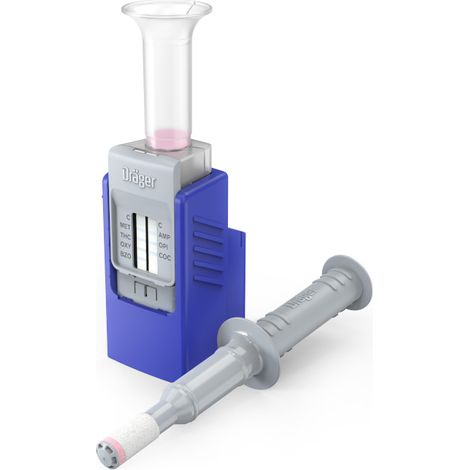 Dräger DrugCheck 3000 1 test salivaire de stupéfiant à usage unique Détecte jusqu'à 6 drogues : cocaïne, opiacés, amphétamine, MDMA, benzodiazépines, cannabis (THC) Examen de l’effet actuel
