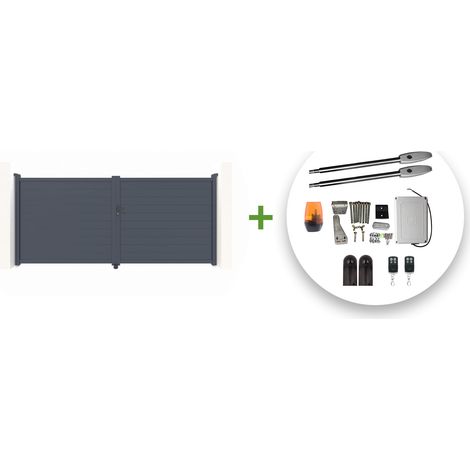 Pack puerta batiente automática 3,5m EIGER 350 x 180 cm + motor TANKER B250 (1/5)