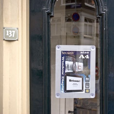 Porte affiche pour vitre - A4 - gris (1/2)
