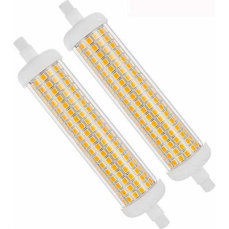 Ampoule LED R7S, 118 mm, halogène 220 W, 120 V, 25 W, 2 500 lumens, projecteur à double culot pour éclairage de travail, de sécurité, d'aménagement paysager et au sol, blanc chaud 3 000 K, lot de 2 (1/5)