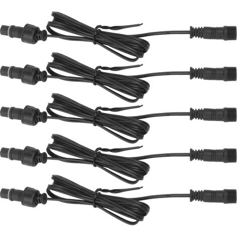 Rallonge lumineuse extérieure de 5 pièces (1 m), 2 broches, étanche IP67, avec connecteurs mâle et femelle. (1/5)