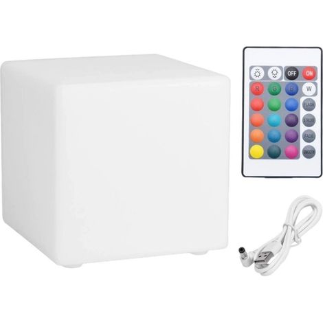 Lampadaire cube/carré orientable, lampe de chevet créative, éclairage d'ambiance rechargeable intégré au canapé, 101010cm - Rechargeable (Télécommande colorée) (1/5)