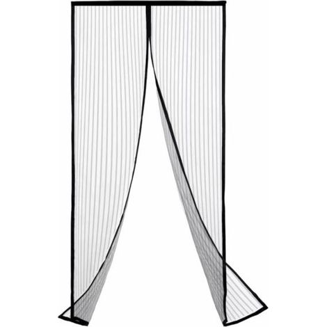 Zanzariera magnetica per porta, bianca e nera, tenda a rete antizanzare, si chiude automaticamente con magneti per mantenere l'aria fresca (110200 cm, nera). (1/3)
