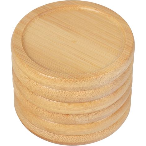 Support Pour Pot De Plante - En Bambou - 8 X 8 X 1 Cm - Décoration Intérieure - 6 Pièces (1/5)
