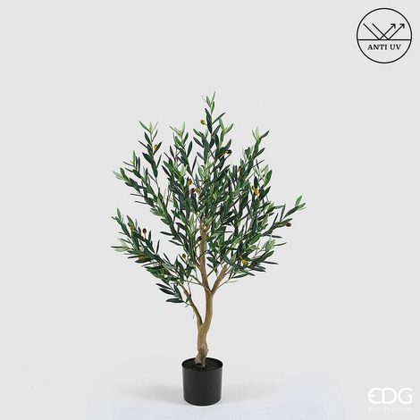 EDG Enzo De Gasperi Olivo con Vaso H 129 Cm Pianta Artificiale Anti Uv Verde
