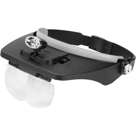 Loupe frontale avec éclairage LED et 4 lentilles interchangeables - Loupe - Lunettes loupe incluses - Jeu de lentilles - Construction en plastique - Longueur : 26 cm - Apiculture - Fabrication artisan (1/4)
