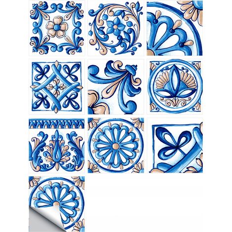 Selbstklebende PVC-Patchwork-Paneelfliesen, 10er-Set, Tapete 20x20cm, zm-06-027 (1/5)