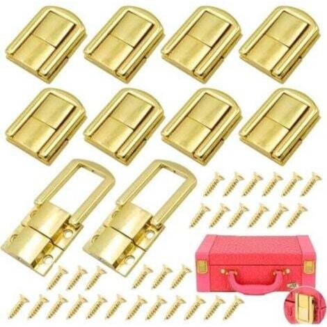10 pezzi Chiusure metalliche per baule con fermo a vite, serratura metallica per valigia, chiusura a levetta, chiusura per scatola, chiusura a levetta per portagioie, scatola di legno,
