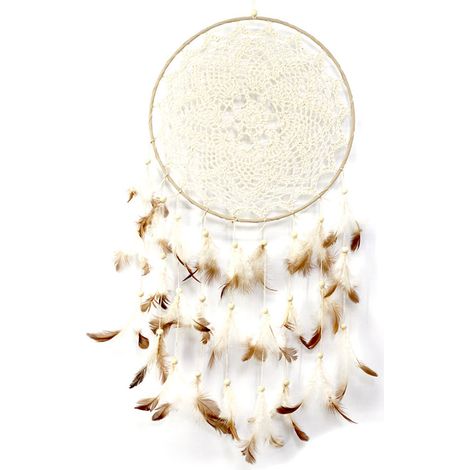 Attrape Rêves Fait Main - Anneau En Fer Robuste Et Plumes Naturelles - Décoration Murale Pour Chambre Et Voiture - 1 Pièce