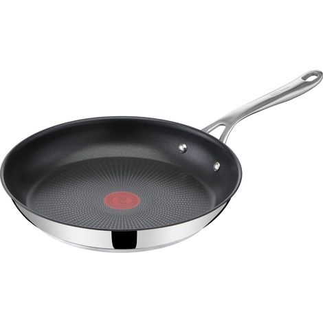 Tefal Diretto sulla padella di Jamie Oliver Cook E30406  28 cm  Adatto per induzione  Lavabile in lavastoviglie  Rivestimento antiaderente di lunga durata  Tecnologia del segnale termico  acciaio inos (1/5)