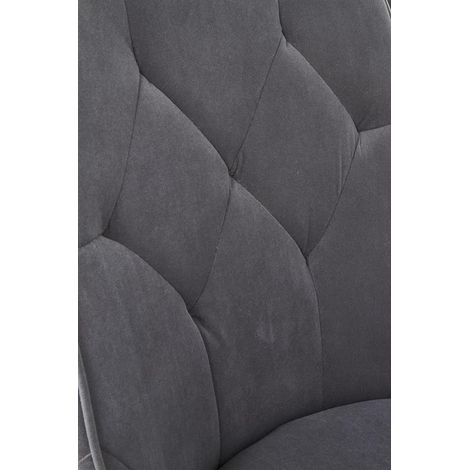Chaise élégante noire FABRO W133 matelassée, en velours, tapissée (1/3)