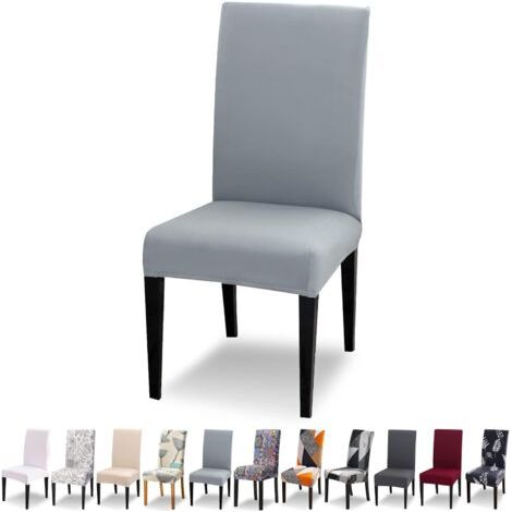 Housse de chaise extensible lot de 4 – Polyester épais et élasthanne – Lavable et infroissable – Pour salle à manger et restaurants (1/5)