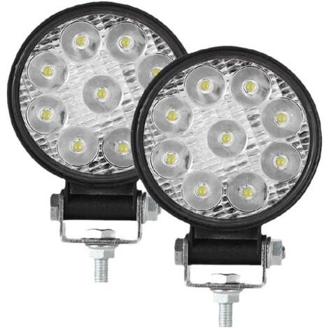 27W Rond Phare De Travail Led 12-60v,Pour VéHicules Tout Terrain Voitures ATV UTV SUV, Camions, Motos, Machines Agricoles, Tracteur (1/5)