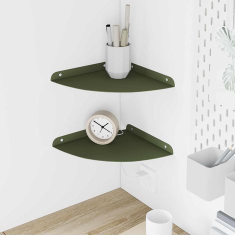 Mensola sospesa 2 pcs Verde oliva 24 x 24 x 2 cm vidaXL (1/5)
