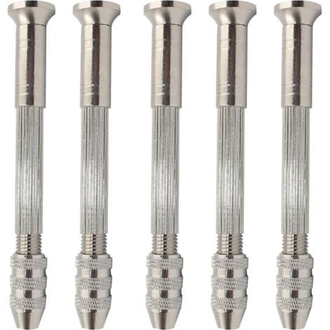 Perceuses Manuelles de Précision Outil pour Percer en Acier Argenté Lot de 5 pour Travaux Minutieux et Modélisme (1/5)