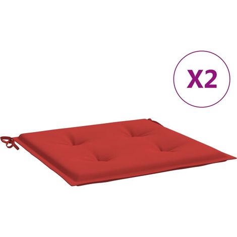 INLIFE Coussins de chaise de jardin 2 pcs 50x50x3 cm Rouge (1/5)