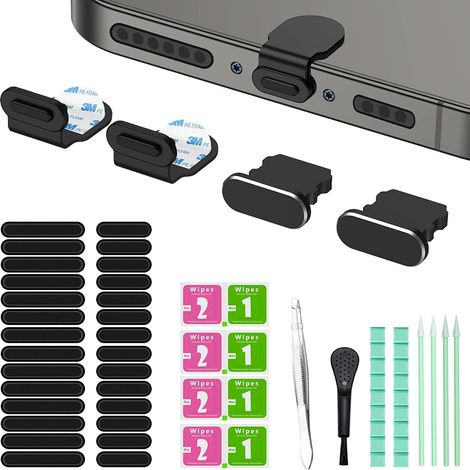 Geeignet für Apple iPhone Staubschutzstopfen, Metallstaubschutzstopfen, Telefonreinigungsbürsten und Telefonreinigungsstäbchen.