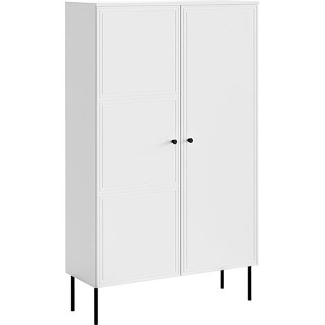 Estantería Celra, Blanco, Con puertas, Cerrable, Aglomerado laminado, MDF, Número de puertas: 0, Número de cajones: 0, 166x100x39cm (1/5)