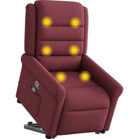 Maison Exclusive - Massagesessel mit Aufstehhilfe Weinrot Stoff