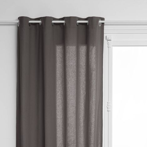 Rideau Anjali en coton & métal 135x240cm gris foncé - Atmosphera créateur d'intérieur (1/3)