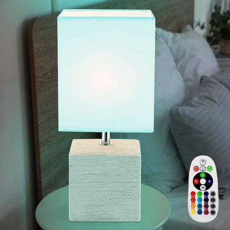 Lampada da tavolo telecomando lampada da lettura tessile soggiorno dimmerabile in un set di lampadine LED RGB (1/5)