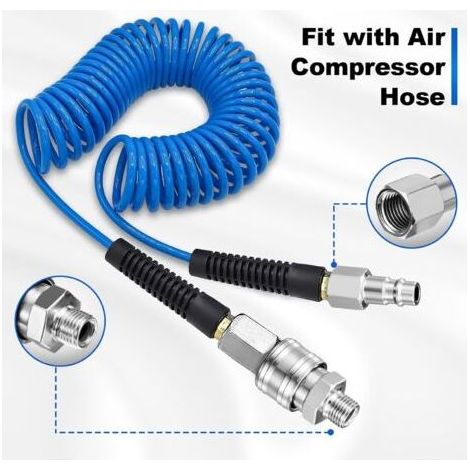 Lot de 10 raccords rapides pneumatiques – 1/4" BSP – Embouts européens pour compresseur d'air – Raccords pour tuyau pneumatique (1/4)