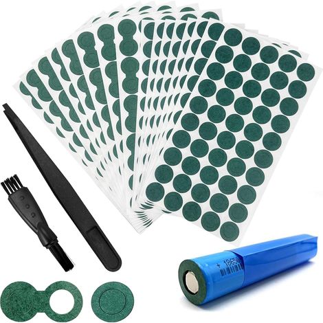 600 Pièce Isolateur de Batterie pour Lithium 18650, Joint D'isolation de Batterie, 400 x Trou Simple D'anneaux Creux, 200 x Trou Double D'anneaux Creux Avec brosse de nettoyage et pince à épiler (1/5)