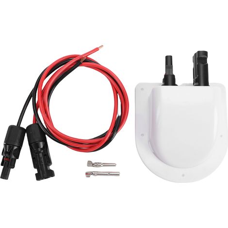 Ortviai Boîtier d'entrée étanche pour câbles solaires double entrée en ABS blanc IP68 pour toit de camping-car, bateau ou abri