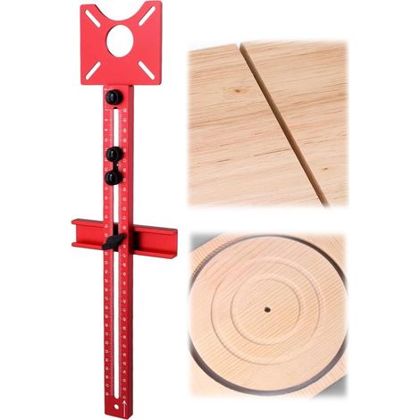 Kaelt - Compas de fraisage réglable en aluminium, gabarit de fraisage multifonctionnel pour cercles et lignes droites - Rayon 90mm à 370mm - Compatible avec Makita\nMarque : QWORK (1/5)