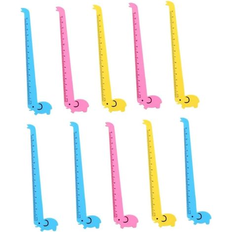 Règle en plastique à motif girafe, 15 cm, lot de 10, légère et (1/5)