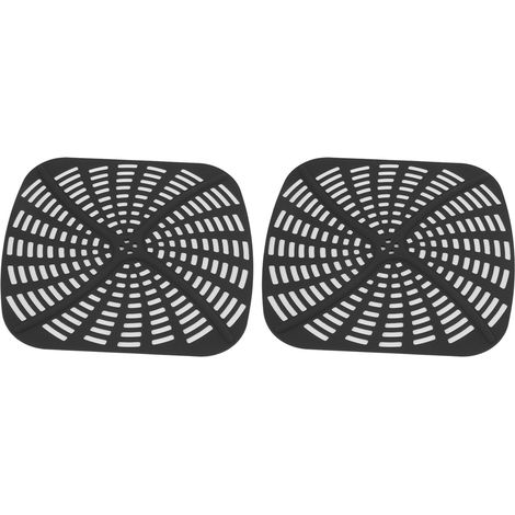 Lot de 2 tapis de cuisson réutilisables en silicone anti-rayures pour friteuse Ninja Foodi AG301 (noir).