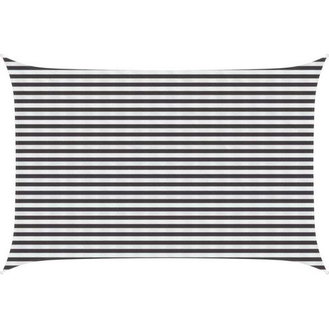 Voiles d'ombrage gris anthracite et blanches, 3 x 5 mètres en PEHD (1/5)