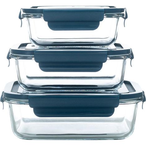 Ensemble de 26 boîtes de conservation en verre trempé Glasslock, compatibles four et micro-ondes. (1/4)