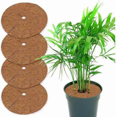 5Pcs Protection pour plantes en pot, protection contre les mauvaises herbes en fibre de coco,20cm (1/5)