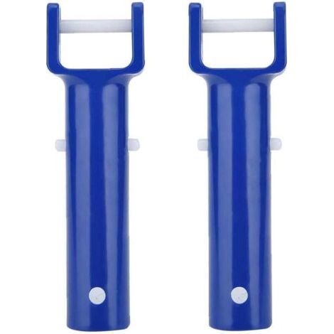 Piscine V Tête poignée Piscine tête de brosse poignée piscine V Pince tête Poignée de rechange d'accessoires en plastique bleu 2PCS (1/5)