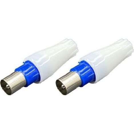 MaxTech - Set 2 Connettore Cavo Spina Antenna Maschio A Spina Coassiale Tv Satellite C-047 - (1/2)