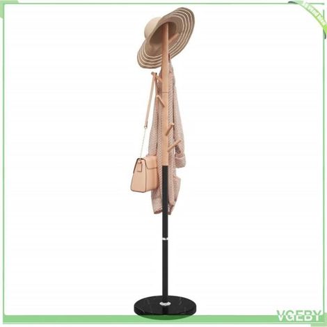 377087 Porte-manteau noir 172 cm fer enduit de poudre (1/5)