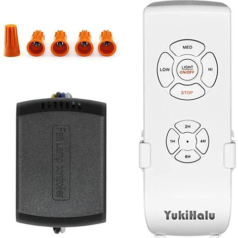 Kit de control remoto universal para ventilador de techo de tamaño pequeño, control remoto inalámbrico con 3 configuraciones de velocidad y control de luz (1/5)