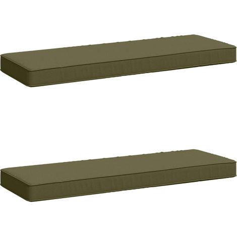 2-Piece Bench Cushions VUGHT 2 pcs 100% Polyester Olive Green vidaXL (1/5)