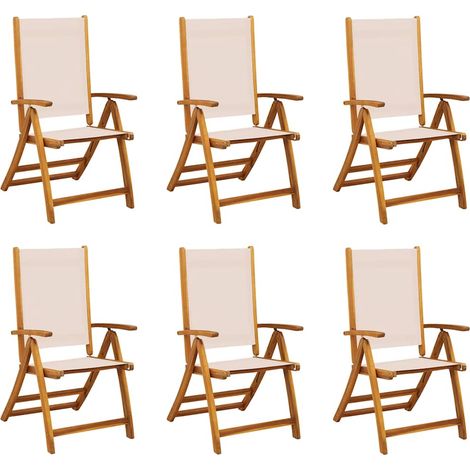 Maison Exclusive - Sedie da Giardino Pieghevoli 6 pz Massello d'Acacia e Textilene