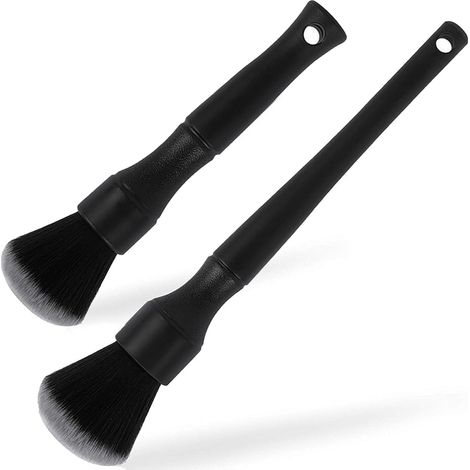 2 pezzi spazzola per pulizia auto, 24 cm + 17 cm (nero)