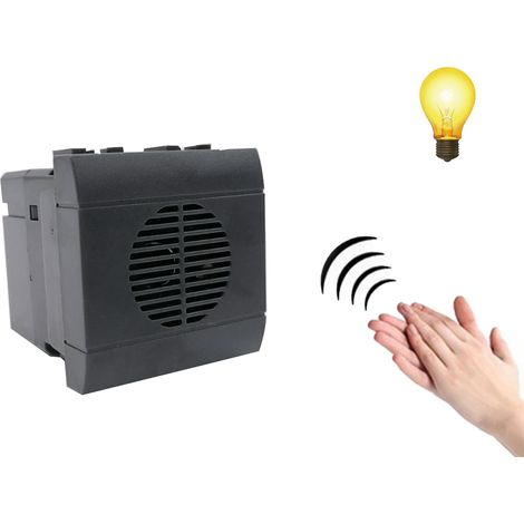 Interruttore acustico sensore sonoro applauso incasso luce 220V Nero C1120