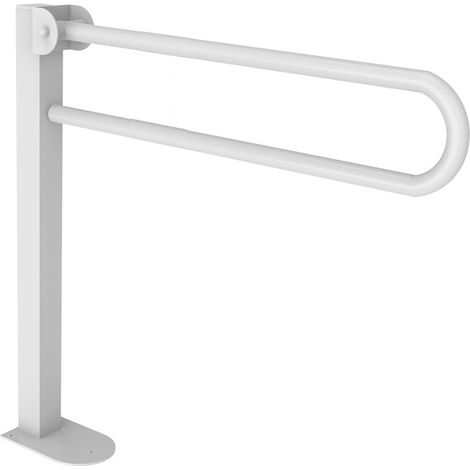 Maniglione barra inox ribaltabile su colonna bianco (1/3)